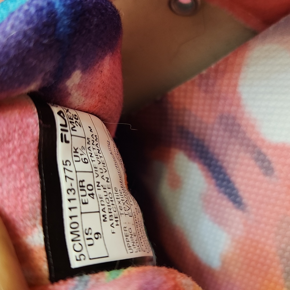 Fila Tie-Dye Panache Sandblast Colorful Rainbow Platform Sneakers (W Size 9) - Picture 13 of 15